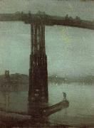 James Mcneill Whistler Nocturne in blatte and gold Sweden oil painting artist